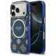 Guess IML Peony Dot MagSafe Hülle für iPhone 17 Pro - Blau