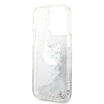 7. Karl Lagerfeld KLHCP14XLNHCS iPhone 14 Pro Max 6,7" Silber/Silber Hardcase Glitter Choupette Head