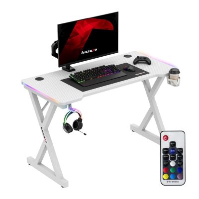 6. Huzaro Hero 2.3 RGB Weißer Schreibtisch