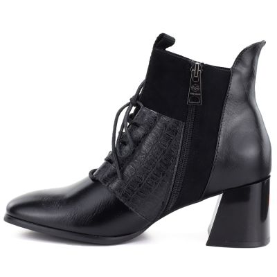 3. Gefütterte Damen-Ankle-Boots mit hohem Absatz, schwarz, Vinceza 58670