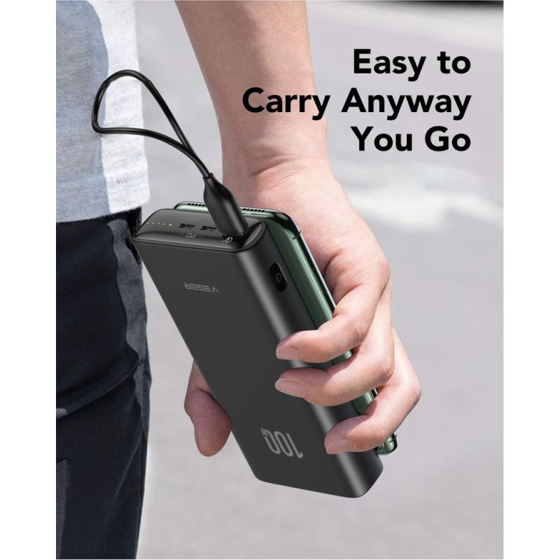 7. VEGER T100 Powerbank Lithium-Ionen (Li-Ion) 20000 mAh Schwarz