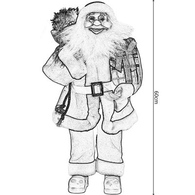 6. DEKORATIVER WEIHNACHTSMANN 60 CM MICA RED