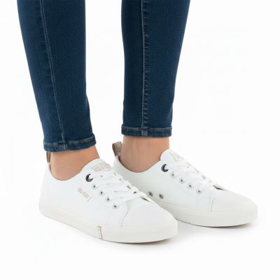 5. Damen-Sneaker, niedrig geschnitten, Kunstleder, weiß, Big Star TT274023