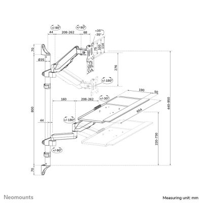 14. Neomounts WL90-325BL1 Monitorhalterung/Ständer 81,3 cm (32") Wandmontage Schwarz