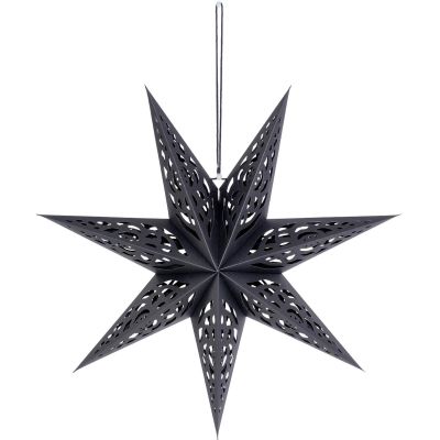 2. Papierdekorationsstern 50 cm, 7 Arme, schwarz