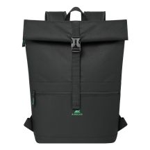 Rivacase Gremio City Rucksack, Schwarz, Polyester, Recyceltes Polyethylenterephthalat (rPET)