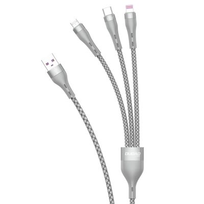 Dudao 3in1 USB-Kabel - Lightning / microUSB / USB Type C 65W 1,2m grau (L20X)