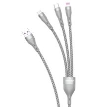 Dudao 3in1 USB-Kabel - Lightning / microUSB / USB Type C 65W 1,2m grau (L20X)