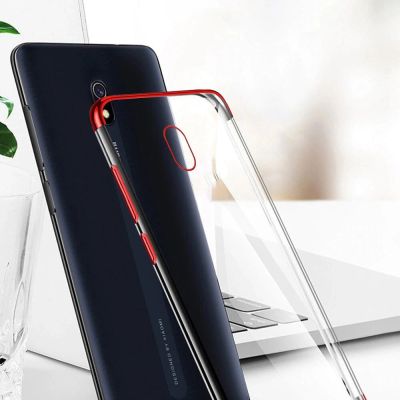 8. Clear Color Silikon Gel Electroplating frame Handyhülle Schutzhülle für Xiaomi Redmi 8A schwarz