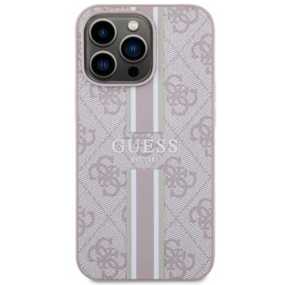 3. Guess GUHMP13LP4RPSP iPhone 13 Pro / 13 6,1" rosa/rosa Hartschale 4G bedruckte Streifen MagSafe