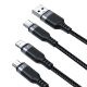 4. Joyroom Multi-Use Series S-A18 3in1 USB-A – Lightning /USB-C/Micro-USB-Kabel 0,3 m – Schwarz