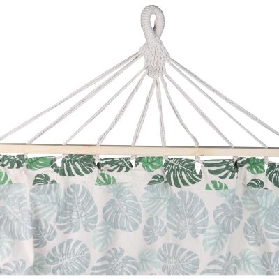 10. Gartenhängematte für 1 Person, 200 x 100 cm, mit Spreizstange und Fransen, Miami Natural Jungle