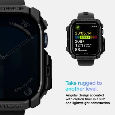 10. Spigen Rugged Armor Hülle für Apple Watch 10 (42 mm) – Schwarz