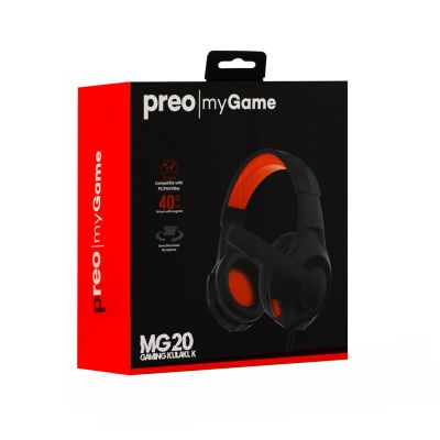 4. Preo 125085402 Kopfhörer/Headset Kabelgebundener Kopfbügel Gaming Schwarz, Rot