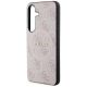 6. Guess 4G Collection Leder Metall Logo MagSafe Hülle für Samsung Galaxy S24 – Pink