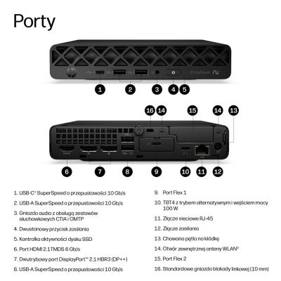 3. HP EliteDesk 8 Mini G2i AI Ultra 5 322 16 GB DDR5 5600 SSD 512 Intel Graphics W11 Pro 3J OnSite