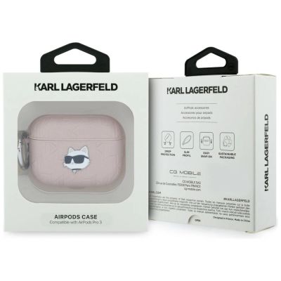 4. Karl Lagerfeld Monogram Choupette Schutzhülle für AirPods Pro 3 – Pink
