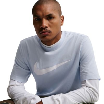 3. Nike NSW T-Shirt mit Icon Swoosh, Herren, Blau, DC5094 408