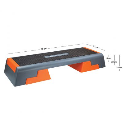 61. HMS Premium AS007 SCHWARZ/ORANGE Aerobic-Stepper 