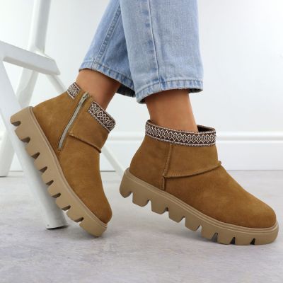 3. Damen-Lederstiefeletten mit Reißverschluss Rieker W2074-24