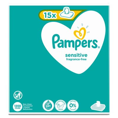 2. Pampers 81687213 Feuchttücher für Babys, 1200 Stück.