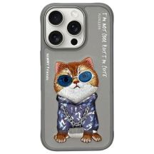 Nimmy Glasses Cool Cat Case für iPhone 16 Pro Max - Grau