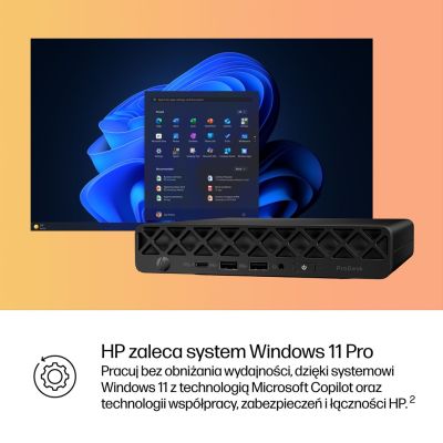 14. HP ProDesk 4 Mini G1i AI, Intel Core Ultra 5 235T, 16 GB DDR5-SDRAM, 512 GB SSD, Windows 11 Pro, Mini-PC, Schwarz