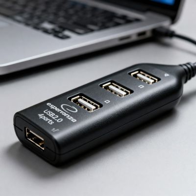 8. Hub Esperanza EA116 (4x USB 2.0; schwarz)