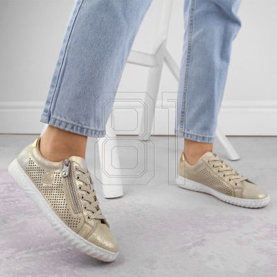 5. Rieker W RKR694 bequeme Lederschuhe, beige