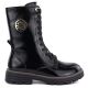 Damen-Ankle-Boots aus Lackleder, gefüttert, schwarz, Jezzi ASA259-10