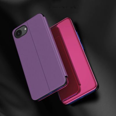 3. Transparente Schutzhülle für iPhone 16e/17e (Klappcover) – Rosa