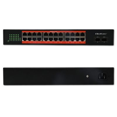 9. Qoltec Netzwerk-Switch Gigabit Ethernet | 24x RJ45 | 2x SFP | 1000 Mbit/s