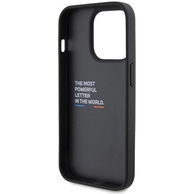 7. BMW BMHCP15L22PTDK iPhone 15 Pro 6,1" schwarz/schwarzer Lederstempel Tricolor