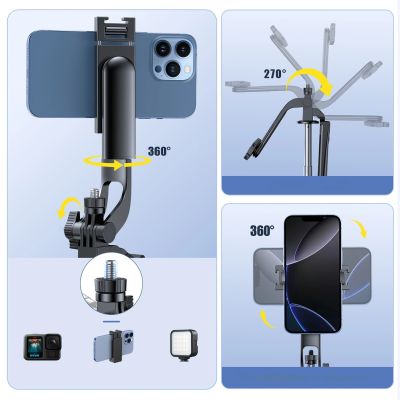 12. Wozinsky WC1Y70S Selfie-Stick, Teleskopstativ 1,7 m mit Handyhalterung – schwarz