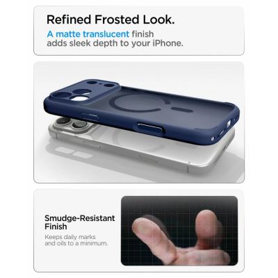 7. Spigen Ultra Hybrid MagSafe Hülle für iPhone 18 Pro / 17 Pro – Dunkelblau
