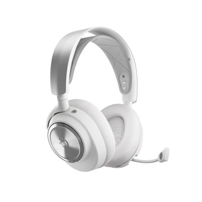 Steelseries Arctis Nova Pro Kabelloses Gaming-Headset mit Bluetooth-Kopfbügel, Silber, Weiß