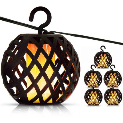 56. Solarlampen-Feuerbälle 7 cm 5 Stück