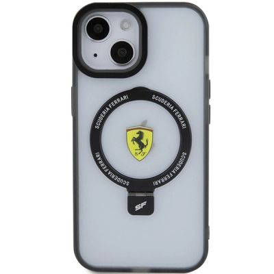 3. Ferrari Ring Stand 2023 Collection MagSafe Hülle für iPhone 15 Plus / 14 Plus – Schwarz