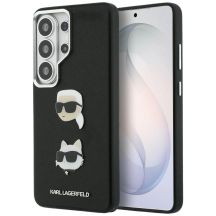 Karl Lagerfeld Saffiano Doppelkopf-Metallhülle für Samsung Galaxy S26 Ultra – Schwarz
