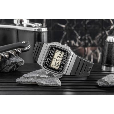 6. Herrenarmbanduhr CASIO F-91WM-1B + BOX
