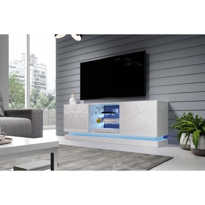 4. TV-Schrank QIU 160 MDF weiß glänzend/weiß glänzend
