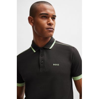 3. BOSS Paddy 1 Charcoal Regular Fit Herren Poloshirt Schwarz (50512995-016)