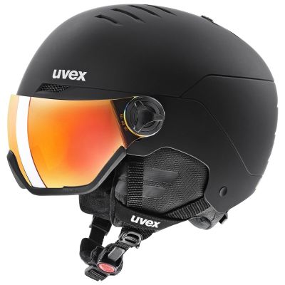 Unisex-Skihelm Uvex Wanted Visor mit aktivem Belüftungssystem, schwarz (56/6/262/10)