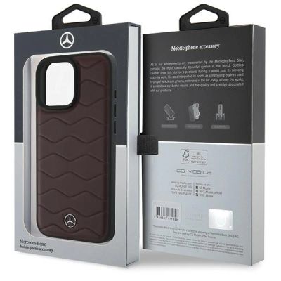 8. Mercedes MB Waves Lederhülle für iPhone 16 Pro Max – Rot