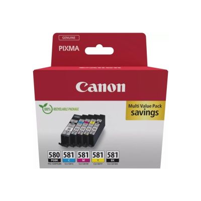 6. Canon 2078C007 Tintenpatrone, 5 Stück, Original Schwarz, Blau, Cyan, Magenta, Gelb