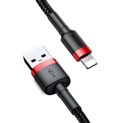 6. Baseus Cafule USB-A / Lightning 2.4A QC 3.0 Kabel 1 m - Schwarz und Rot