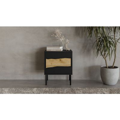 8. INSERTO Nachttisch, 2 Stück, 50 x 40 x 61,5 mm, schwarz + LED