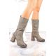 2. Jezzi W JEZ416B khakifarbene isolierte Stiefeletten mit Gummiband
