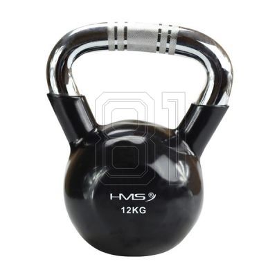 Kettlebell Gusseisengriff Chrom gerändelt HMS KTC20 SCHWARZ 