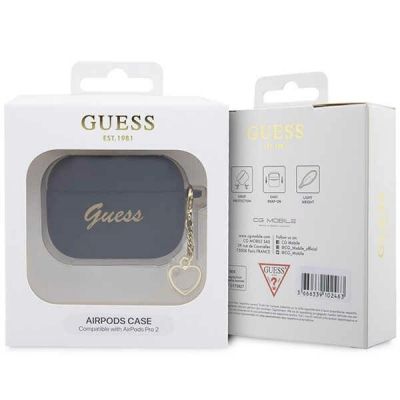 4. Guess GUAP2LSCHSK AirPods Pro 2 Cover schwarz/schwarz Silikon Charm Heart Collection